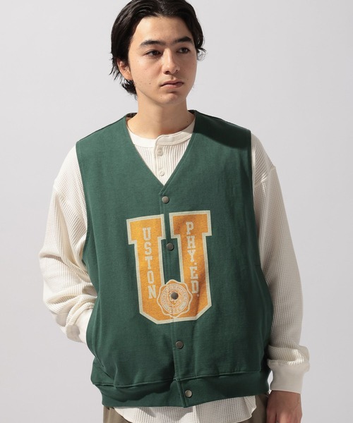 niko and...（ニコアンド）の「カレッジロゴリバーシブルベスト（ベスト・メンズ・ネイビー/グリーン/ブラック・MEDIUM/LARGE）」の19枚目の写真