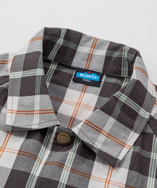 KAVU(カブー)の「KAVU/カブー Check NW Jacket/チェックノースウエストジャケット(シャツ/ブラウス・メンズ・グレー/グリーン・LARGE/MEDIUM)」の4枚目の写真