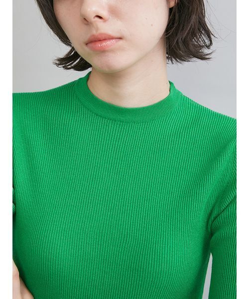 Mila Owen(ミラオーウェン)の「UVケア半袖シアーリブニット(ニット/セーター・レディース・グリーン/レッド/グレー/ブラック・0/1)」の15枚目の写真