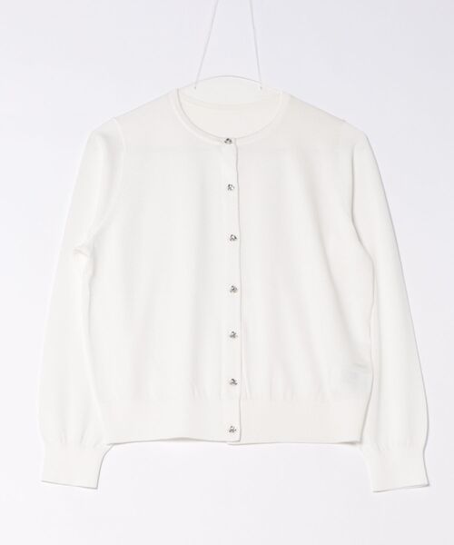 STRAWBERRY-FIELDS（ストロベリーフィールズ）の「サラフィール_変形メタル釦カーディガン（カーディガン/ボレロ・レディース・オフホワイト/ブラック/ネイビー/オレンジ・2）」の16枚目の写真