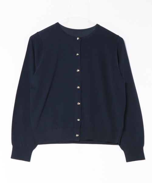 STRAWBERRY-FIELDS（ストロベリーフィールズ）の「サラフィール_変形メタル釦カーディガン（カーディガン/ボレロ・レディース・オフホワイト/ブラック/ネイビー/オレンジ・2）」の18枚目の写真