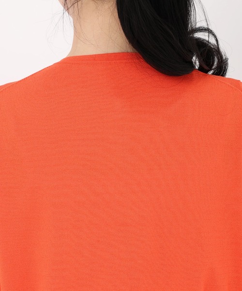 STRAWBERRY-FIELDS（ストロベリーフィールズ）の「サラフィール_変形メタル釦カーディガン（カーディガン/ボレロ・レディース・オフホワイト/ブラック/ネイビー/オレンジ・2）」の10枚目の写真