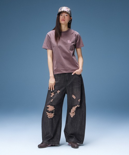 X-girl(エックスガール)の「FADED SKATE ANGEL S/S TEE(Tシャツ/カットソー・レディース・ブラック/ブラウン・S/M/L)」の5枚目の写真
