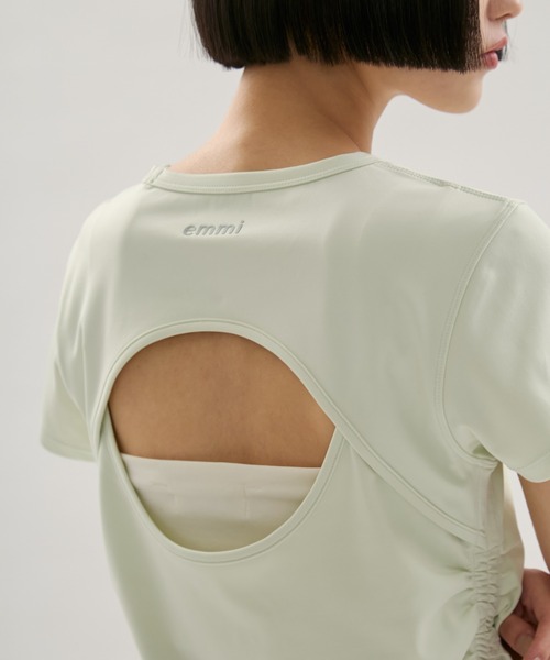 emmi(エミ)の「バックデザインTシャツ/UVカット(Tシャツ/カットソー・レディース・ホワイト/ミント/ブラック・F)」の7枚目の写真