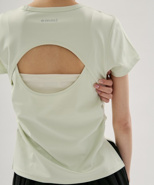 emmi(エミ)の「バックデザインTシャツ/UVカット(Tシャツ/カットソー・レディース・ホワイト/ミント/ブラック・F)」の8枚目の写真
