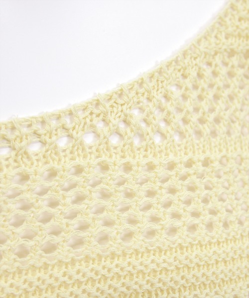 CLEAR BASIC（クリアベーシック）の「透かし編みニットトップス（ニット/セーター・レディース・ミント/アイボリー/イエロー系その他/ブラック・F）」の15枚目の写真