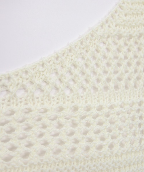 CLEAR BASIC（クリアベーシック）の「透かし編みニットトップス（ニット/セーター・レディース・ミント/アイボリー/イエロー系その他/ブラック・F）」の16枚目の写真