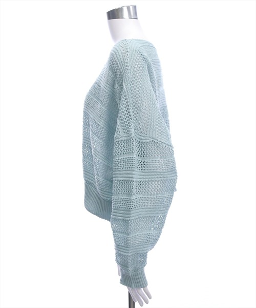 CLEAR BASIC（クリアベーシック）の「透かし編みニットトップス（ニット/セーター・レディース・ミント/アイボリー/イエロー系その他/ブラック・F）」の19枚目の写真