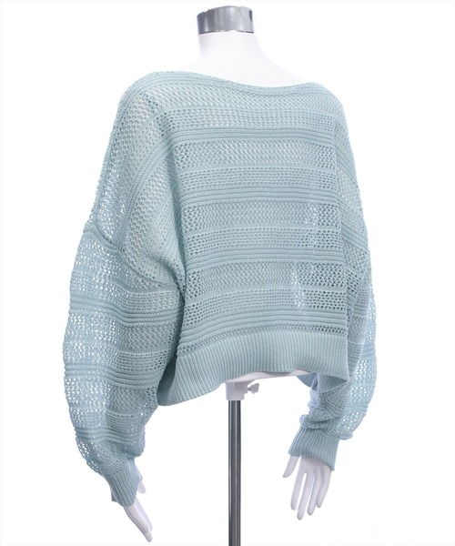 CLEAR BASIC（クリアベーシック）の「透かし編みニットトップス（ニット/セーター・レディース・ミント/アイボリー/イエロー系その他/ブラック・F）」の14枚目の写真