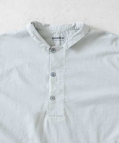 quadro(クオドロ)の「BDドライ度詰め天竺布帛コンビ衿付きP/O(Tシャツ/カットソー・レディース・グレー/キナリ/ダークネイビー/ライトグレー・FREE)」の8枚目の写真