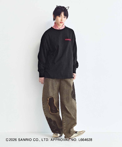 MEDE19F(メデジュウキュウ)の「MEDE19F HELLO KITTY 背中にシルエットが浮かぶプリントTシャツ(Tシャツ/カットソー・レディース・ブラック系その他/ホワイト系その他・L/M)」の18枚目の写真