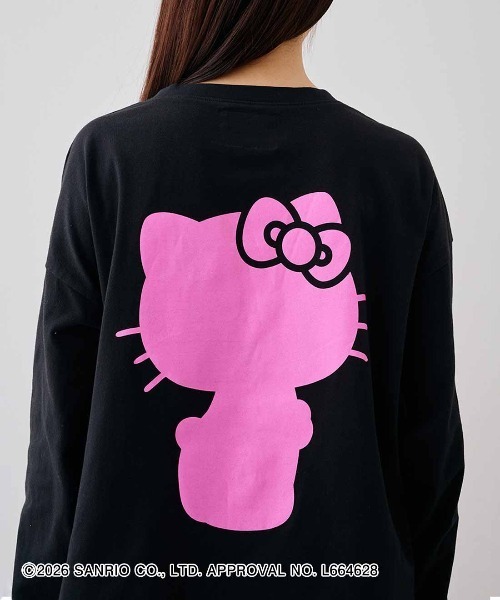 MEDE19F(メデジュウキュウ)の「MEDE19F HELLO KITTY 背中にシルエットが浮かぶプリントTシャツ(Tシャツ/カットソー・レディース・ブラック系その他/ホワイト系その他・L/M)」の8枚目の写真