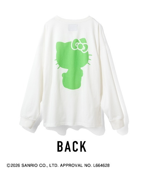MEDE19F(メデジュウキュウ)の「MEDE19F HELLO KITTY 背中にシルエットが浮かぶプリントTシャツ(Tシャツ/カットソー・レディース・ブラック系その他/ホワイト系その他・L/M)」の10枚目の写真