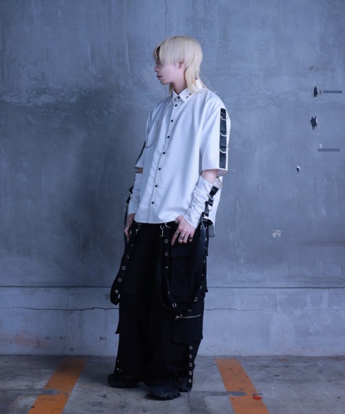 Amilige（アミリージュ）の「裏毛サスペンダー付きワイドパンツ（スウェットパンツ・レディース・ホワイト/ブラック・FREE）」の20枚目の写真