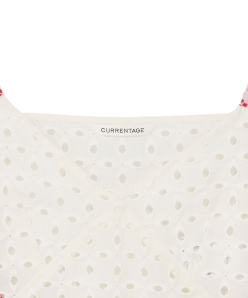 CURRENTAGE(カレンテージ)の「【CURRENTAGE/カレンテージ】Embroidery Layared Blouse(シャツ/ブラウス・レディース・ブラウン/ホワイト・FREE)」の4枚目の写真