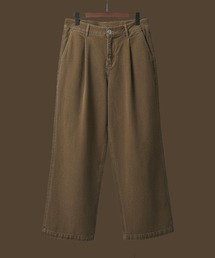 UNITED TOKYO | 【新作/SETUP可】オーバーダイデニム バギースラックス　｜岡山産/タック/加工/ブリーチ/春服(デニムパンツ)