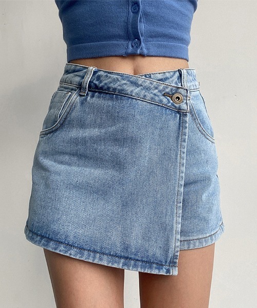 Flugge(フラッジー)の「ラップデニムミニスカート(デニムスカート・レディース・ブルー・LARGE/MEDIUM)」の5枚目の写真