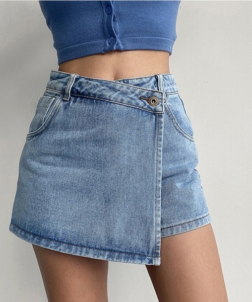 Flugge(フラッジー)の「ラップデニムミニスカート(デニムスカート・レディース・ブルー・LARGE/MEDIUM)」の6枚目の写真