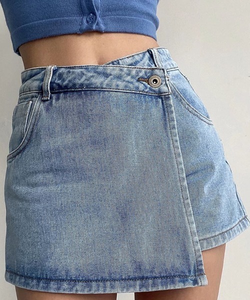 Flugge(フラッジー)の「ラップデニムミニスカート(デニムスカート・レディース・ブルー・LARGE/MEDIUM)」の7枚目の写真