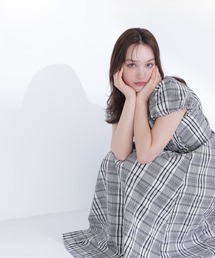 NATURAL BEAUTY BASIC | 【PS/低身長サイズ】チェックパフスリーブワンピース(ワンピース)