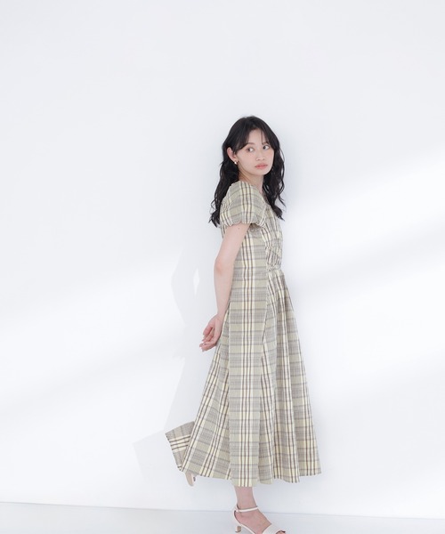 NATURAL BEAUTY BASIC(ナチュラルビューティーベーシック)の「【PS/低身長サイズ】チェックパフスリーブワンピース(ワンピース・レディース・イエロー系その他/ブラック系その他2・P/S/MEDIUM)」の20枚目の写真