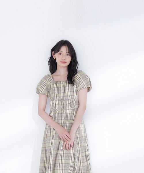 NATURAL BEAUTY BASIC(ナチュラルビューティーベーシック)の「【PS/低身長サイズ】チェックパフスリーブワンピース(ワンピース・レディース・イエロー系その他/ブラック系その他2・P/S/MEDIUM)」の21枚目の写真