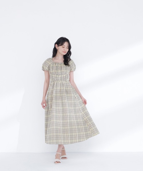 NATURAL BEAUTY BASIC(ナチュラルビューティーベーシック)の「【PS/低身長サイズ】チェックパフスリーブワンピース(ワンピース・レディース・イエロー系その他/ブラック系その他2・P/S/MEDIUM)」の22枚目の写真
