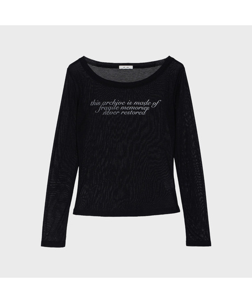 ALKI ALKA(アルキアルカ)の「Sheer Long Sleeve (Black)(Tシャツ/カットソー・レディース・ブラック・MEDIUM/SMALL)」の1枚目の写真