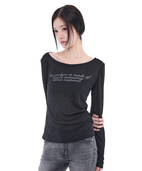 ALKI ALKA(アルキアルカ)の「Sheer Long Sleeve (Black)(Tシャツ/カットソー・レディース・ブラック・MEDIUM/SMALL)」の2枚目の写真