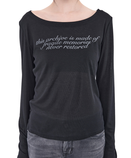 ALKI ALKA(アルキアルカ)の「Sheer Long Sleeve (Black)(Tシャツ/カットソー・レディース・ブラック・MEDIUM/SMALL)」の3枚目の写真