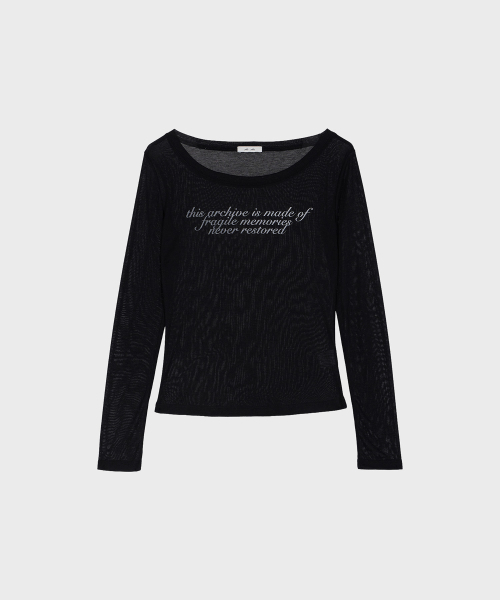 ALKI ALKA(アルキアルカ)の「Sheer Long Sleeve (Black)(Tシャツ/カットソー・レディース・ブラック・MEDIUM/SMALL)」の5枚目の写真