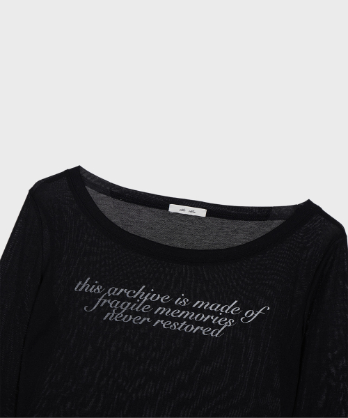 ALKI ALKA(アルキアルカ)の「Sheer Long Sleeve (Black)(Tシャツ/カットソー・レディース・ブラック・MEDIUM/SMALL)」の7枚目の写真