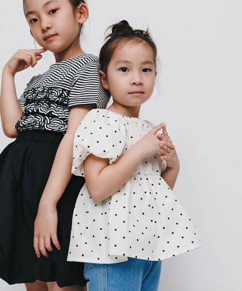 BRANSHES（ブランシェス）の「【b.+A/セットアップ対応可】金子綾/バルーン袖ブラウス（シャツ/ブラウス・キッズ・カラフル/その他1・150/140/120/130/90/110/100）」の2枚目の写真