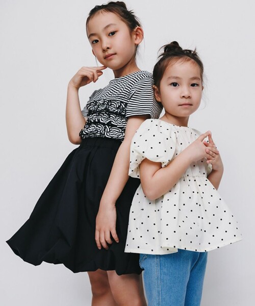 BRANSHES（ブランシェス）の「【b.+A/セットアップ対応可】金子綾/バルーン袖ブラウス（シャツ/ブラウス・キッズ・カラフル/その他1・150/140/120/130/90/110/100）」の9枚目の写真