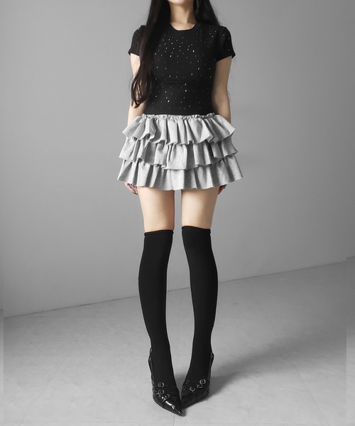 me+em select(ミームセレクト)の「【 3color 】ラインストーン半袖タイトTシャツ / Rhinestone short sleeve tight T-shirt(Tシャツ/カットソー・レディース・ホワイト/ブラック/グレー・FREE)」の18枚目の写真