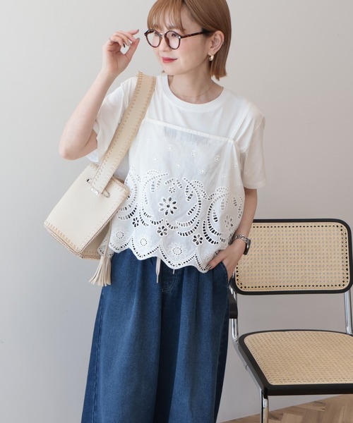 AMERICAN HOLIC（アメリカンホリック）の「レースビスチェ（ベスト・レディース・ブルー/オフホワイト/ブラック・L/M）」の2枚目の写真