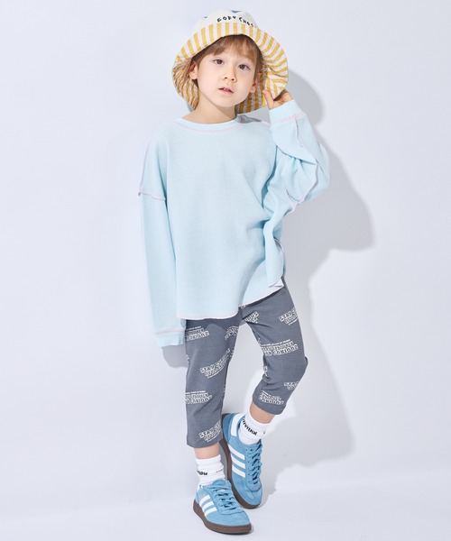 ever closet（エバークローゼット）の「ワッフル長袖Tシャツ（Tシャツ/カットソー・キッズ・ベージュ/チャコール/サックスブルー/イエロー系その他/ピンク・100cm/90cm/150cm/140cm/130cm/120cm/110cm）」の10枚目の写真