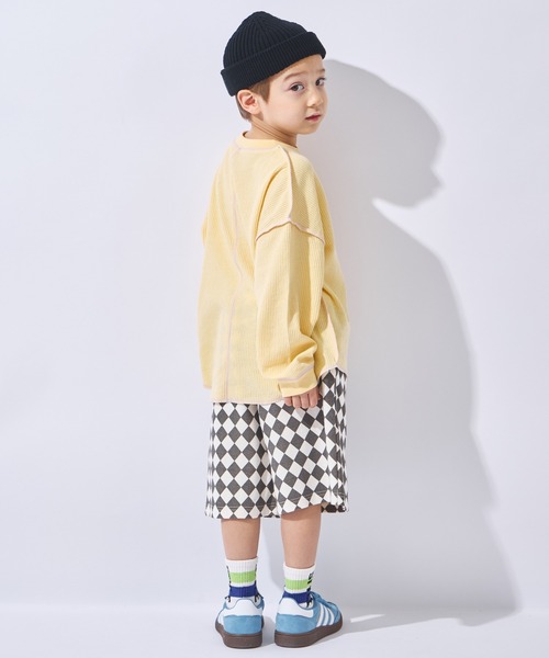 ever closet（エバークローゼット）の「ワッフル長袖Tシャツ（Tシャツ/カットソー・キッズ・ベージュ/チャコール/サックスブルー/イエロー系その他/ピンク・100cm/90cm/150cm/140cm/130cm/120cm/110cm）」の13枚目の写真