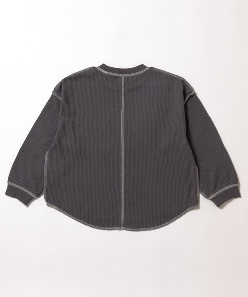 ever closet（エバークローゼット）の「ワッフル長袖Tシャツ（Tシャツ/カットソー・キッズ・ベージュ/チャコール/サックスブルー/イエロー系その他/ピンク・100cm/90cm/150cm/140cm/130cm/120cm/110cm）」の17枚目の写真