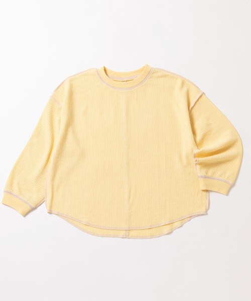 ever closet（エバークローゼット）の「ワッフル長袖Tシャツ（Tシャツ/カットソー・キッズ・ベージュ/チャコール/サックスブルー/イエロー系その他/ピンク・100cm/90cm/150cm/140cm/130cm/120cm/110cm）」の20枚目の写真
