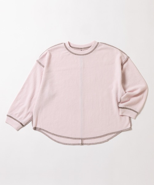 ever closet（エバークローゼット）の「ワッフル長袖Tシャツ（Tシャツ/カットソー・キッズ・ベージュ/チャコール/サックスブルー/イエロー系その他/ピンク・100cm/90cm/150cm/140cm/130cm/120cm/110cm）」の22枚目の写真