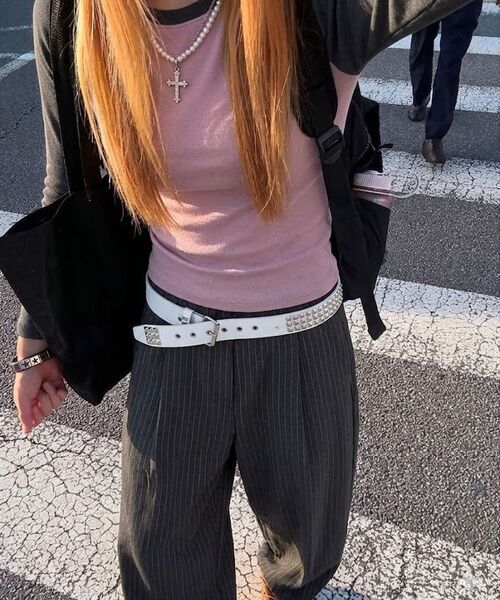 DEMARC(ドゥマーク)の「Pin Stripe Slacks Semi-Wide One-Tuck Pants(スラックス・レディース・チャコール・LARGE/MEDIUM)」の16枚目の写真