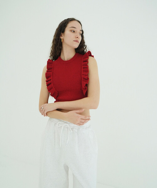 トップス CLANE FRILL SLEEVE KNIT TOPS FRILL SLEEVE KNIT TOPS（ニット/セーター）｜CLANE（クラネ）の