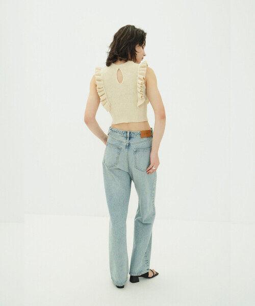CLANE/クラネ FRILL SLEEVE KNIT TOPS/フリルスリーブニットトップス
