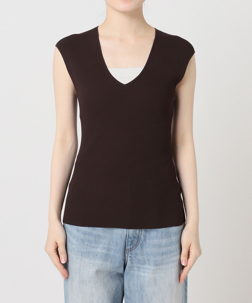 plage（プラージュ）の「LE PETIT PULLE / ル プティ プレ 別注 VN SLEEVLESS プルオーバー（ニット/セーター・レディース・ブラウン系その他/ライトグレー・FREE）」の18枚目の写真