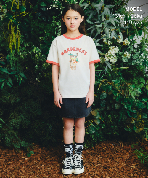 MUSINSA STANDARD KIDS（ムシンサスタンダードキッズ）の「[スロコースターコラボ] ガードナーズリンガーTシャツ [クリーム]（Tシャツ/カットソー・レディース・その他・120/130/140/150/160）」の2枚目の写真