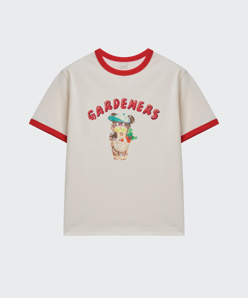 MUSINSA STANDARD KIDS（ムシンサスタンダードキッズ）の「[スロコースターコラボ] ガードナーズリンガーTシャツ [クリーム]（Tシャツ/カットソー・レディース・その他・120/130/140/150/160）」の3枚目の写真