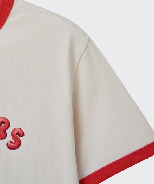 MUSINSA STANDARD KIDS（ムシンサスタンダードキッズ）の「[スロコースターコラボ] ガードナーズリンガーTシャツ [クリーム]（Tシャツ/カットソー・レディース・その他・120/130/140/150/160）」の6枚目の写真