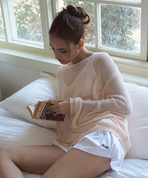 LAZYZ(レイジジ)の「サマーブリーズニット(4色展開)(ニット/セーター・レディース・ブラック/Beige/PINK/グリーン・FREE)」の5枚目の写真