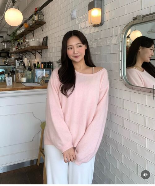 LAZYZ(レイジジ)の「サマーブリーズニット(4色展開)(ニット/セーター・レディース・ブラック/Beige/PINK/グリーン・FREE)」の14枚目の写真